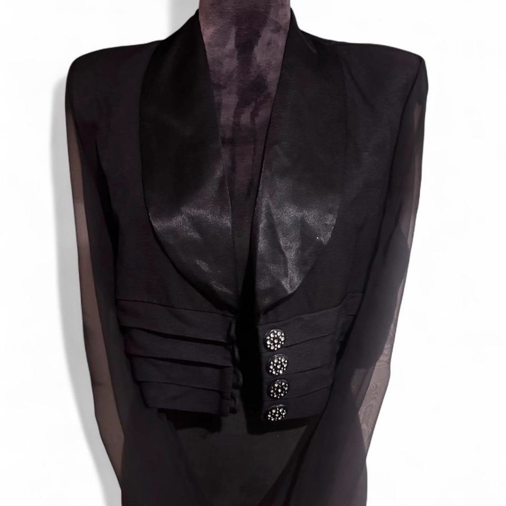 Virgo Black Women's Blazer with Satin Lapel